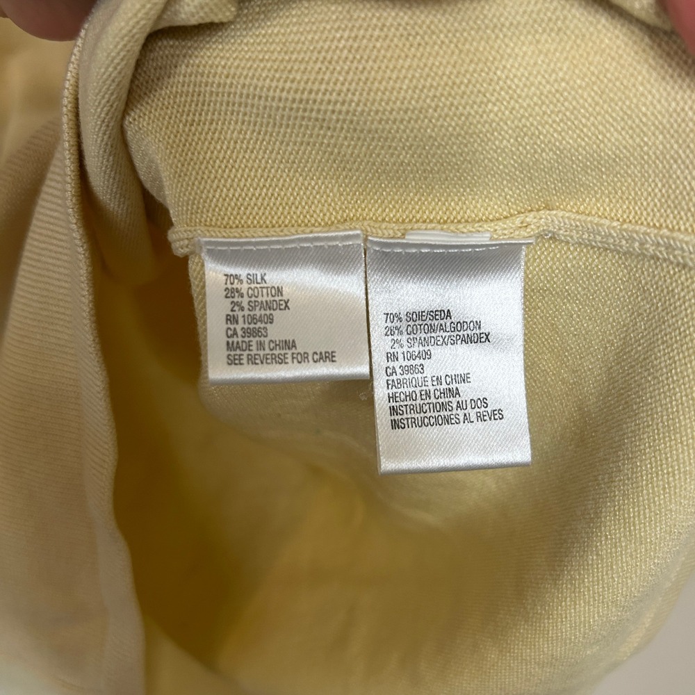 Tahari Arthur S. Levine Butter Yellow Silk Cotton Blend Knit Tank Top Size 6 - Picture 5 of 9
